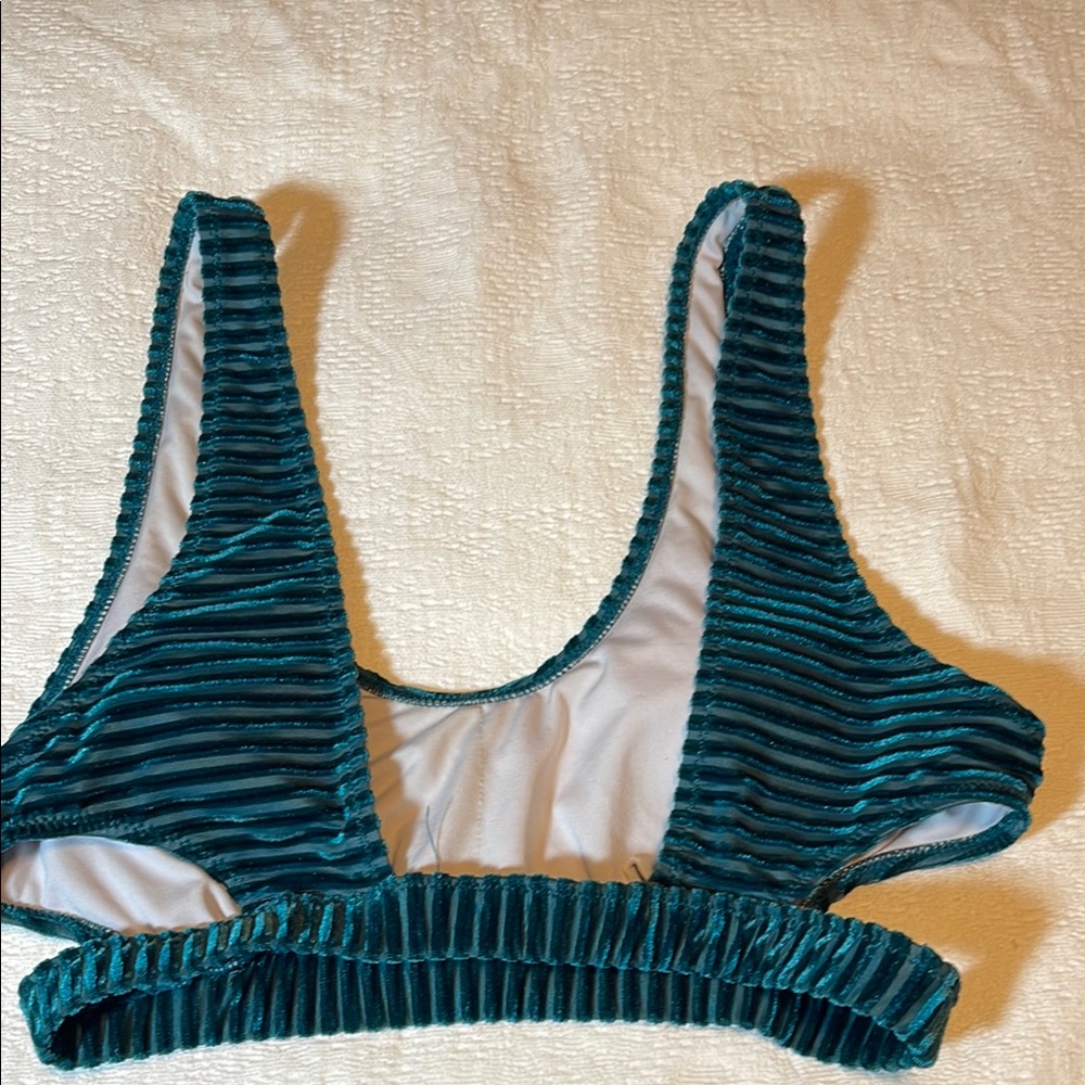 Teal Ribbed Bikini Set - Picture 5 of 6